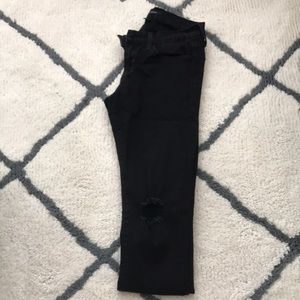 Distressed full length flying monkey black jeans